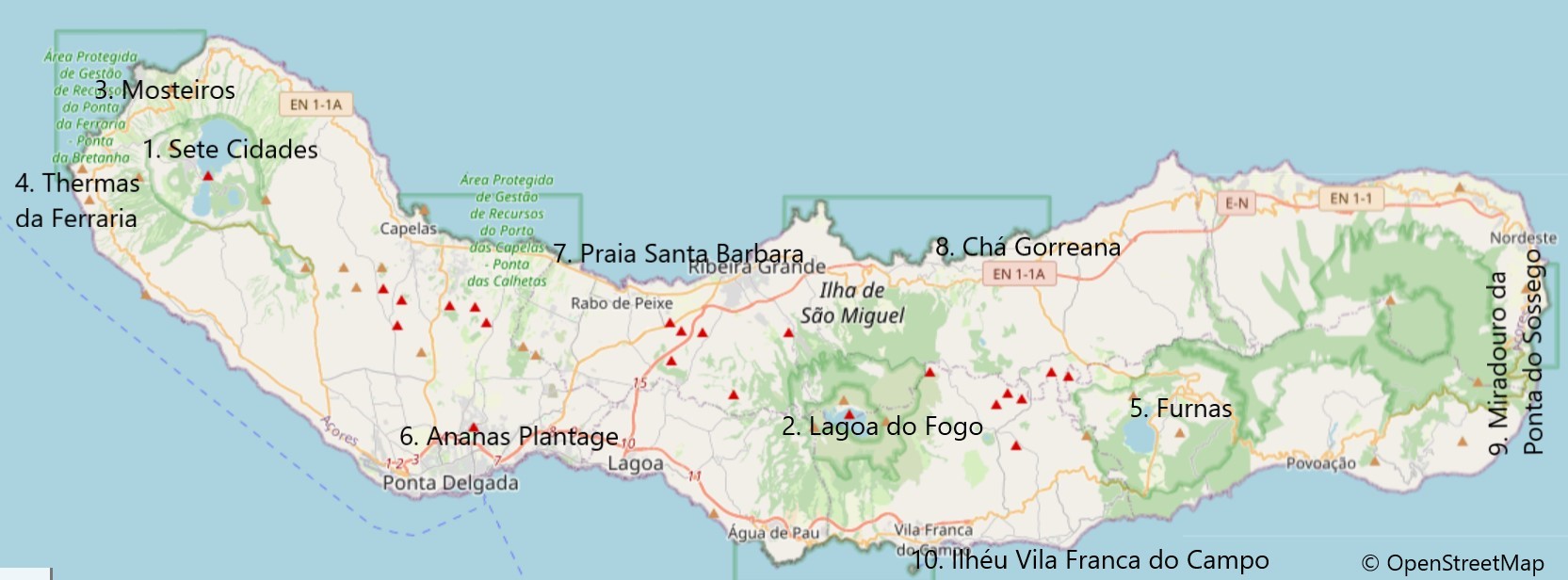 Karte Sao Miguel