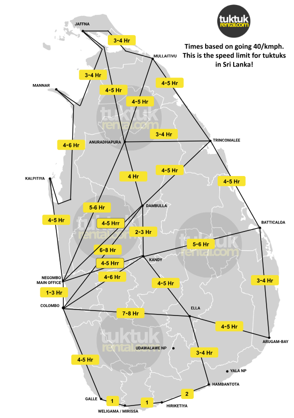 Sri Lanka Distanzen